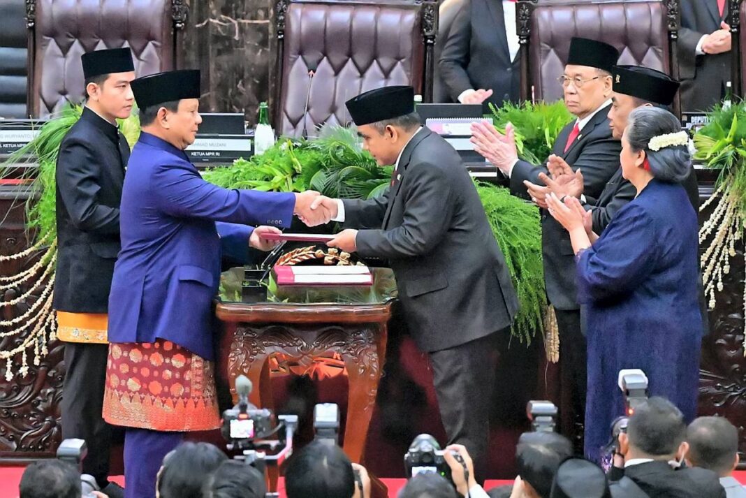 Pelantikan Prabowo-Gibran Menjadi Presiden dan Wakil Presiden Sidang Paripurna Majelis Permusyawaratan Rakyat (MPR) pelantikan Presiden dan Wakil Presiden, di Gedung MPR/DPR, Jakarta, Minggu (20/10).